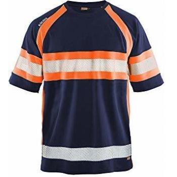 Blaklader T-Shirt UV haute visibilité, taille L, Bleu marin/Orange