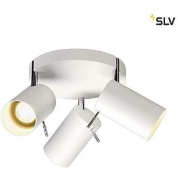 SLV Luci Tris di Asto Tube su Parete e Soffitto Bianco
