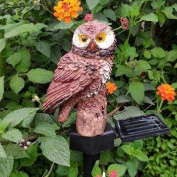 Lampe LED extérieure hibou à énergie solaire