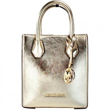 Michael Kors Metallic North South Shopper Crossbody Bag Yellow Female One Size