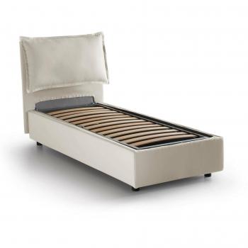 Cama de Solteiro de Tecido Dpal – 100% Made in Italy, Beige, Apertura Frontal