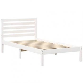 VidaXL Cama 90x190 Madera Pino Blanco