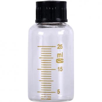 25ml Plastic Black Cap Graduated Glass Sample Bottle
