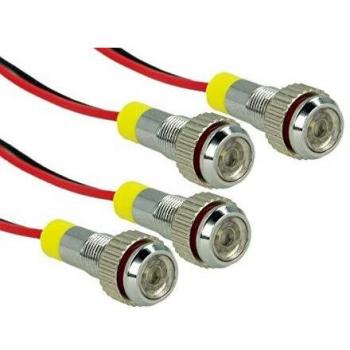 CARALL PL0624F 4 Pezzi Mini Viti Lampada Led Screw Con Filo Rondella 24V Bianco 6000K Luci Spia Per Camion Barca Trattore