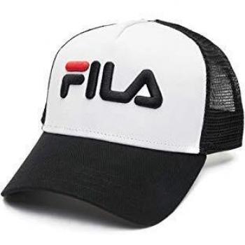 Snapback Fila Trucker in Nero e Bianco, Logo Leniar