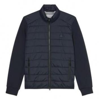 Marc O'Polo Herren Steppjacke regular fit, dunkelblau, mit Scuba-Ärmeln, Größe M