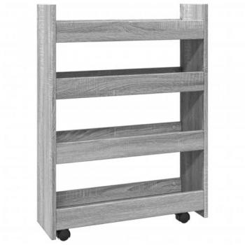 VidaXL 4-Tier Narrow Storage Trolley Grey Sonoma Wood