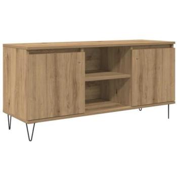 Rangement TV Boisé Artisanal 104 cm × 35 cm × 50 cm – Matière Ingénierie