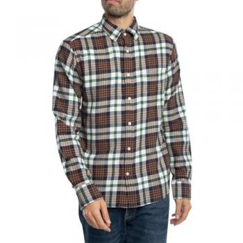 GANT Langarmhemd REG FLANNEL PLAID SHIRT Gr. XL, Cacao