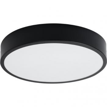 Plafonnier Cylindrique Noir Sollux Onyx 40cm LED 3000K