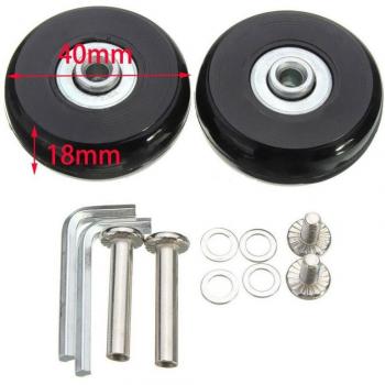 Roulettes de bagage noires 40mm/54mm/60mm/64mm/80mm