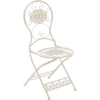 Chaise de jardin en métal pliable couleur crème