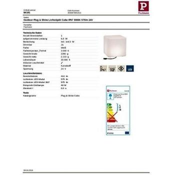 Paulmann Lámpara LED Cubo 30 cm Plug & Shine