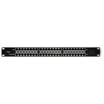 Módulo de Conexión Qoltec 48V 24 Puertos PoE Negro