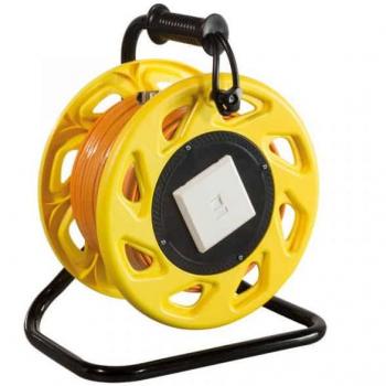 Cavo Patch Cat6A Plug RJ45 S/FTP LSZH con Avvolgicavo 60 m Arancione