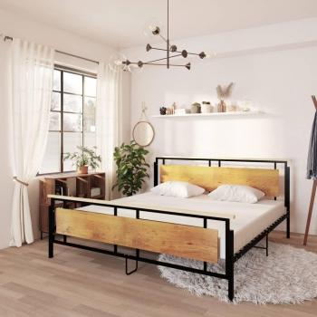 JINLEFU Bed Frame Metal 200x200 cm without Mattress