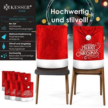 Coprisedi Natalizio Kesser: Set da 8 con Decorazione Babbo Natale