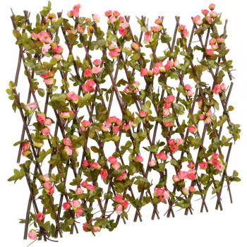 Treillis extensible en lierre artificiel rose foncé 180x60 cm