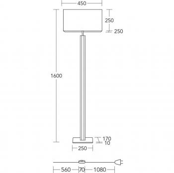 Karl K HerzBlut Stehleuchte – Holzkörper, weiß, 160 cm, mit E27‑Socket