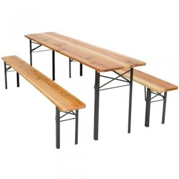 Set Birreria Giardino Flessibile: Tavolo 200x70 cm + 2 Panche