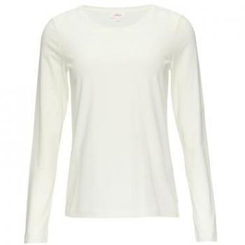 S.Oliver Langarmshirt Damen Baumwollstretch Slim Fit