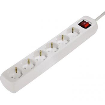 Hub électrique Hama 6 ports Schuko + interrupteur 1,4 m (White)
