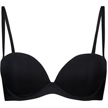 Schwarzer, gepolsterter Strapless‑Maximizer‑BH – 32B
