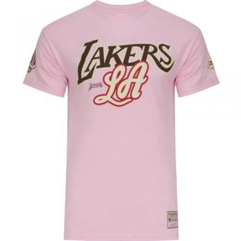 Mitchell & Ness Herren T-Shirt – SUGAR Los Angeles Lakers in Rosa, L