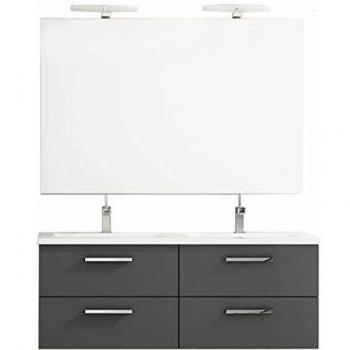 Meuble Suspendu Cordoba 120 cm Anthracite Mat pour Salle de Bain