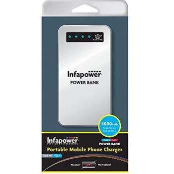 Infapower 4,000 mAh USB 2.0 Backup Power Supply – White