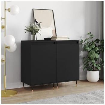 Meuble de Rangement Noir 2 pcs 40x35x70 cm
