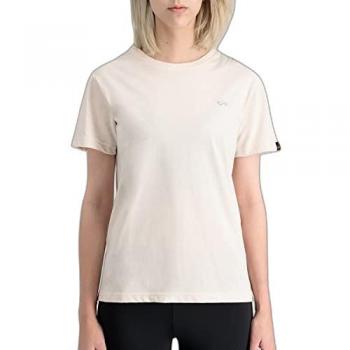 Alpha Industries Unisex Baumwoll T-Shirt EMB in Jet Stream Weiß Gr. S