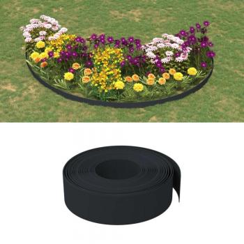 Bordura de jardín polietileno 10 m 15 cm color negro