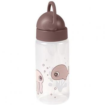 Trinkflasche SEA FRIENDS (350ml) mit Trinkhalm in rosa