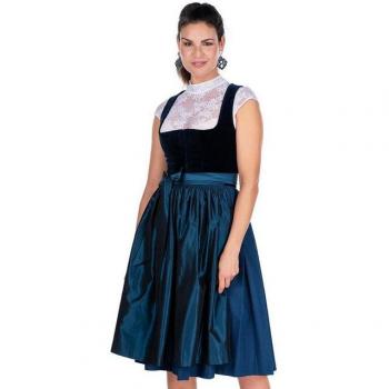 Hammerschmid Dirndl‑Samt 2‑teiliger Look – Wiesenfarbe Navy/Enzian/Saphirblau – Damen 42