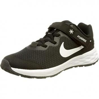 Nike Revolution 6 Flyease Schuhe für Kinder, Schwarz/Dk Smoke Grey, 28 EU