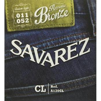 Jeu de cordes pour guitare acoustique Savarez SA-130CL Bronze Tirant Custom Light