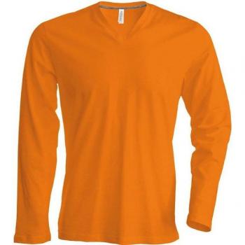 Kariban Herren langarm Shirt mit V-Ausschnitt