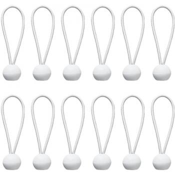 Câbles élastiques pour abris tipi extérieurs, lot de 50, blanc, mesure: 10x2.2 cm