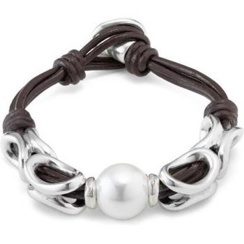 UNOde50 Large Leather Pearl Shell Bracelet – For Females