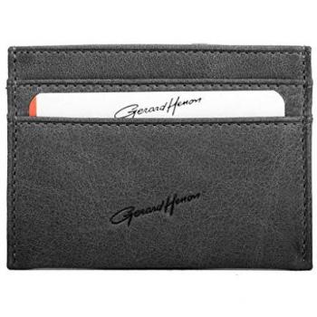 Portefeuille Gérard Hénon Porte-cartes Vintage 33485 Cuir de Vachette Noir