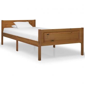Honey Brown Solid Wood Bed Frame (100x200 cm)