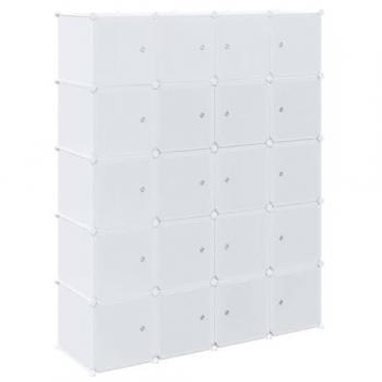 Organisateur de rangement avec 20 cubes et tiges de suspension en PP