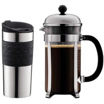 Bodum Chambord 1L French Press and 350 mL Travel Cup Combo