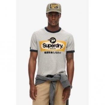 Superdry Workwear T-Shirt Homme Motif Core Ringer Gris Clair XL