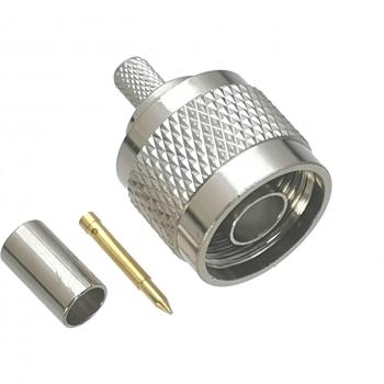 Adaptador coaxial N macho para RG58 RG142 LMR195 RG400