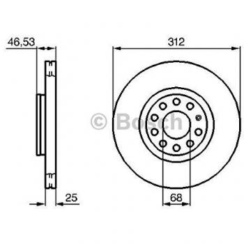 Disco de freno BOSCH 0 986 479 057, ventilado, para AUDI A4