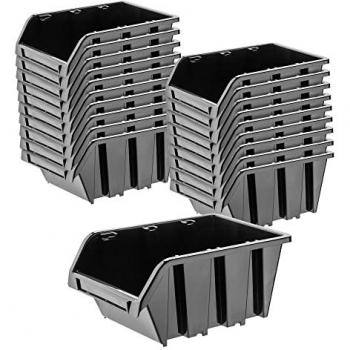KADAX Workshop StackBox, Black PP, 20 Units (290×200 mm)