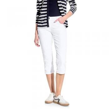 3/4-Jeans CECIL Größe 27, N-Gr, weiß, Damen, Denim/Jeans, Obermaterial: 78% Baumwolle, 21% Elastomultiester, 1% Elasthan, unifarben, Jeans mit dekorativen Nähten