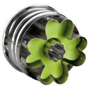 Stainless Steel Tri‑Leaf Linzer Cookie Cutter – Dual Color